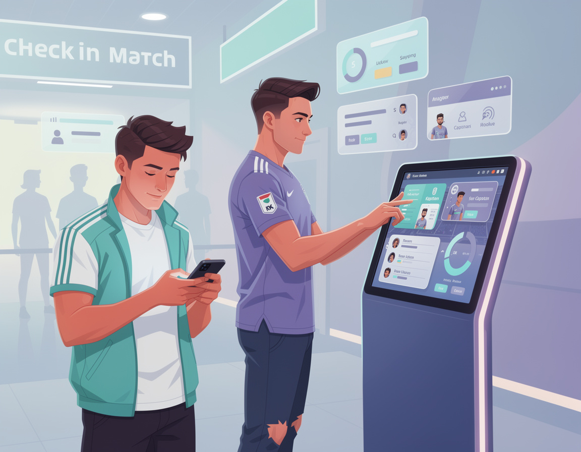 Ilustrasi coco777 alur check in match untuk peserta casual dan kapten baru